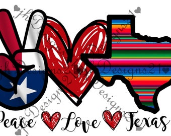 Texas Pride Texas Shirt Gift for Texan Cowboy Land Clothing Texas Austin Outfit Home State Apparel Peace Love Texas T-Shirt
