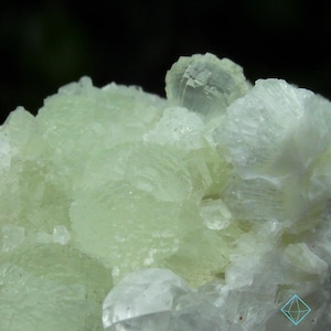 Mint green Prehnite crystals from Loanhead Quarry, Beith, Scotland, UK