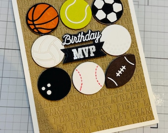 Sports-Themed birthday card | Sports Greeting Card | Birthday Card for Kids, Sports Enthusiasts | Sports Birthday, Father’s Day Card