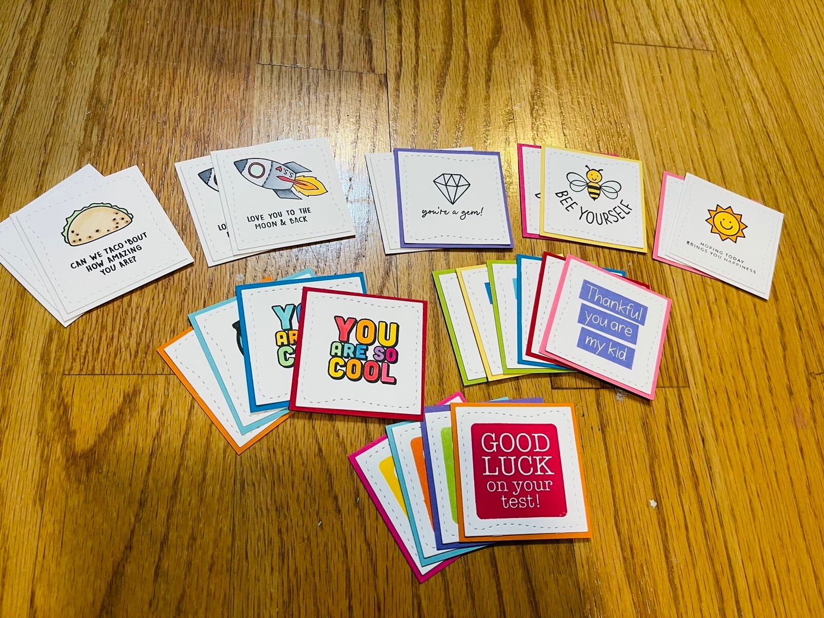 Premium Hand-stamped and Inked Lunch Box Encouragement Notes - Etsy