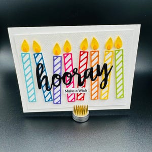 Cartão de felicitações premium com carimbo e corte, aniversário, comemoração, formatura, parabéns