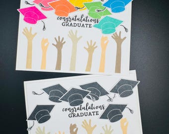 Premium hand stamped and die-cut graduation card
