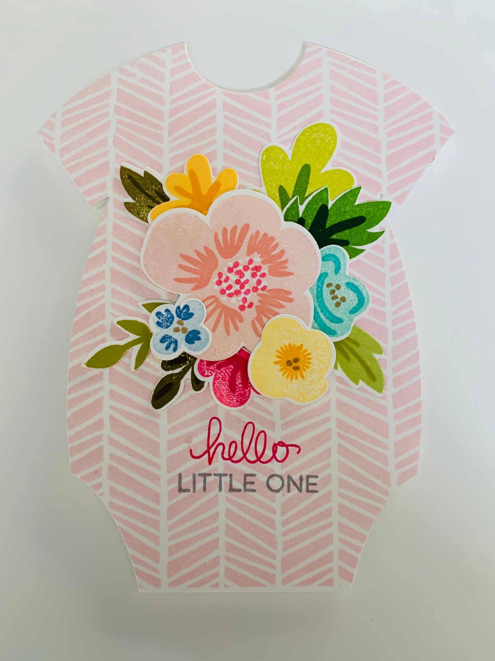 Handstamped Diecut and Layered Onesie Shaped Baby Card Etsy