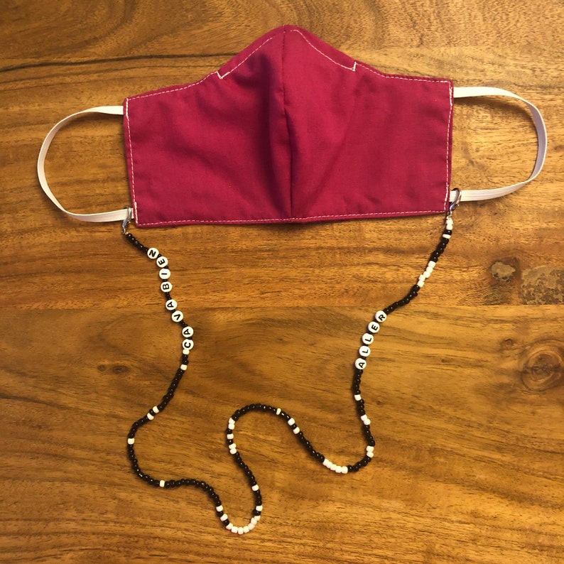 Mask chain Beaded chain to hold your mask colourful mask Etsy