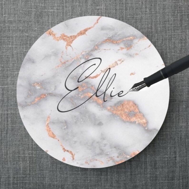 Rose Gold 5.5\u201d Salad Plate Accents Metallic Marble