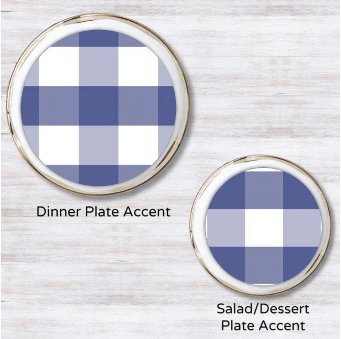 Gingham 7 Dinner Plate Accents Etsy
