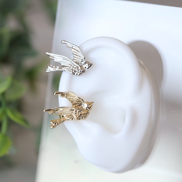 Bird Ear Cuff, Humming Bird Ear Cuff, Courage Earring, Animal Earring, Cool Earring, Minimal Ear Cuff, Strength Earring, Adjustable Size