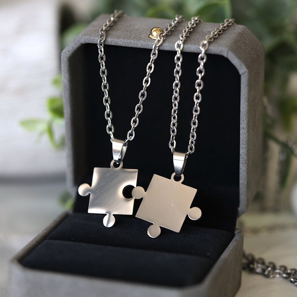 Puzzle Necklace, Matching Necklace, Friendship Necklace, Partner Necklace, Lover Necklace, Couple Necklace, Gift for Friend, Partner, Couple