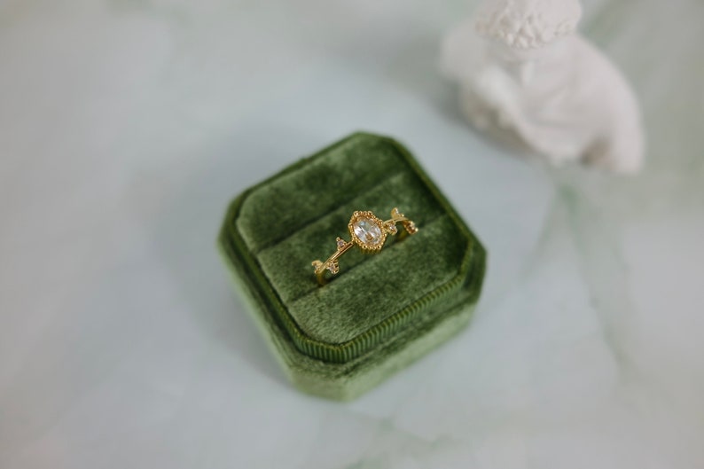 Thin Band Crystal Ring Dainty Crystal Ring Gold Stackable Etsy