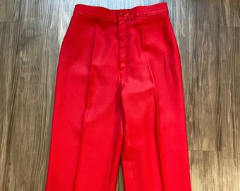 Vintage 1980's Levi's Red Polyester High Waisted Pants