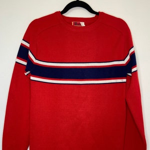 Vintage Baymart Hudson Bay Company Red White and Blue Pullover Knit Sweater