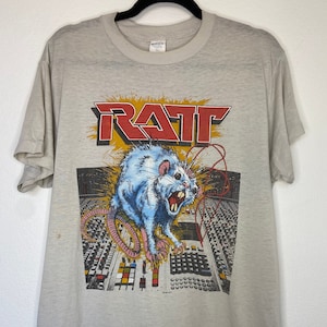 Vintage 1984 RATT Band Ratt &#39;N&#39; Roll Tour Graphic T-Shirt