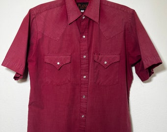 Vintage Red Plains Western Wear Button Up Shirt