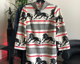 Classic Vintage 1960&#39;s Mod Lion Print Dress