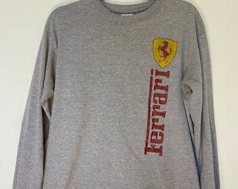 Vintage 2000's Ferrari Logo Long Sleeve Pullover Crewneck Shirt