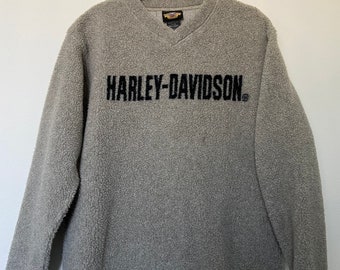 Rare Vintage Harley Davidson Soft Pullover V-Neck Sweatshirt