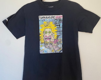Vintage Fantagraphics Books "I Wanna Be Bad" Distressed Graphic T-Shirt