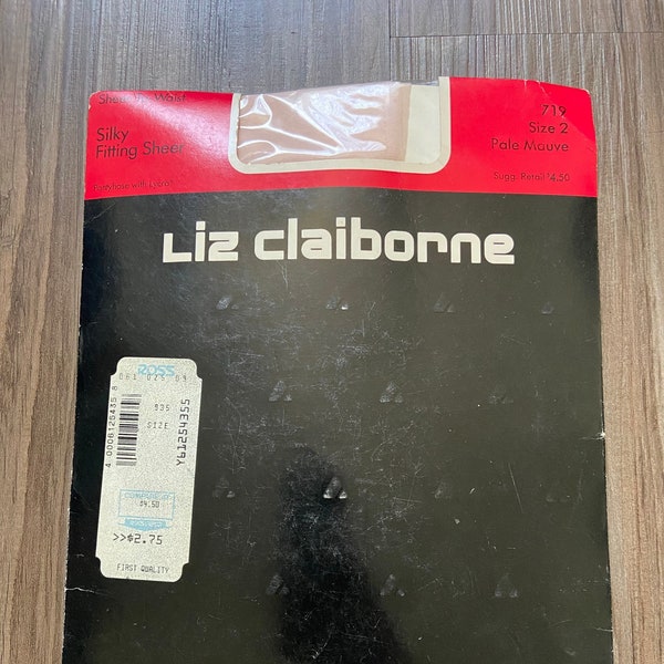 Vintage 1980's Liz Claiborne Pale Mauve Sheer to Waist Silky Fitting Pantyhose with Lycra  (Deadstock)