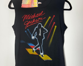 Vintage 1984 Michael Jackson Victory Tour Sleeveless Shirt Size
