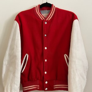 Vintage 1940&#39;s-1950&#39;s Timberline by Brill Bros Leather Letterman Jacket