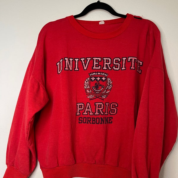 Vintage Universität Paris Sorbonne Single Stich Pullover Sweatshirt