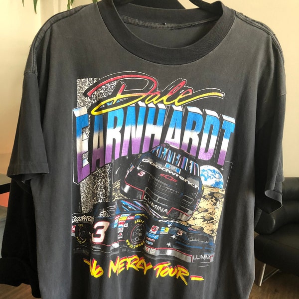 Vintage 1990’s Dale Earnhardt 'No Mercy Tour' Colorful Racing Graphic T-Shirt