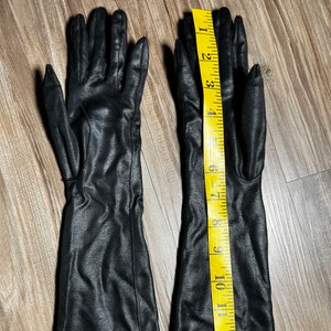 Vintage Liquid Black Long Evening Gloves