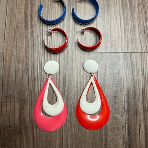 Vintage Set of Metal Earrings (4 Pairs)