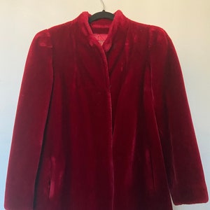 Vintage 1980&#39;s Borgazia Faux Fur Red Plush Coat