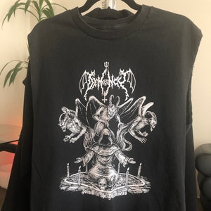 Demoncy &quot;Joined in the Darkness&quot; 1980&#39;s Black Metal Band Graphic Tank