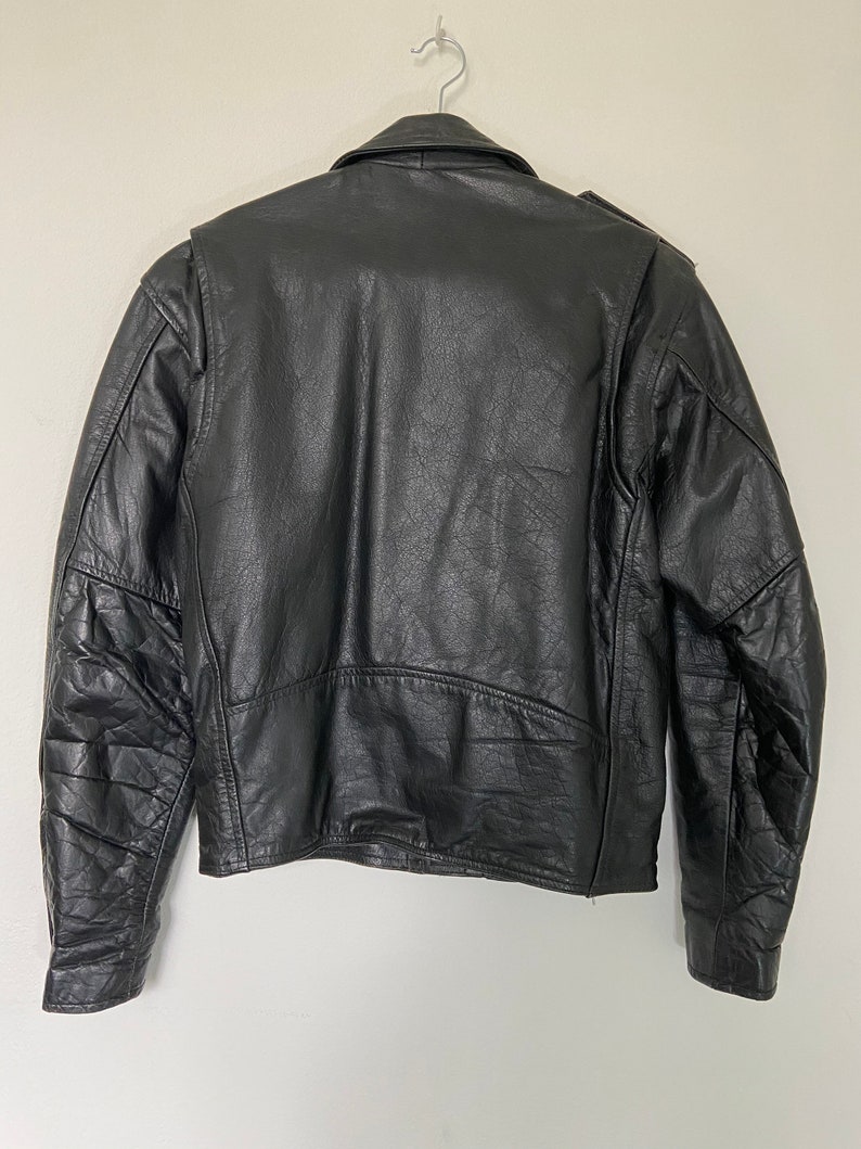 Vintage Leather 2000 Classic Biker Leather Jacket zdjęcie 6