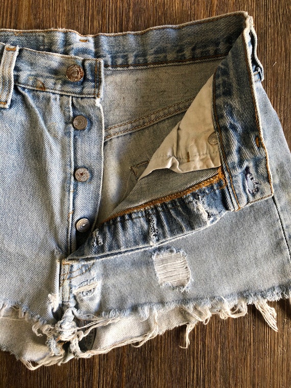 Vintage 501 Levi's XXXtra Cheeky Cutoff Denim Jea… - image 2