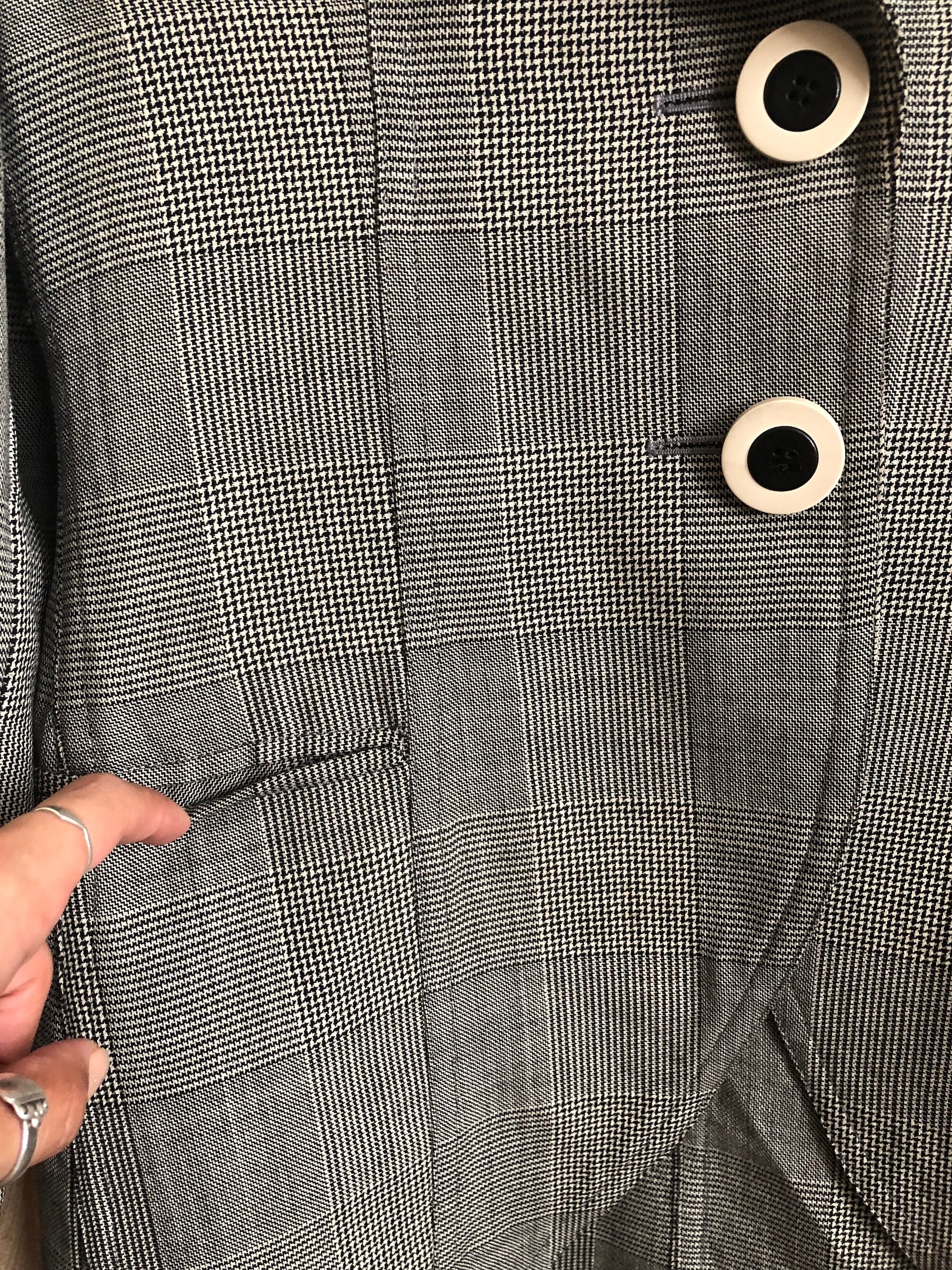 Vintage CHRISTIAN DIOR Plaid Suit Jacket W. Bakelite Buttons