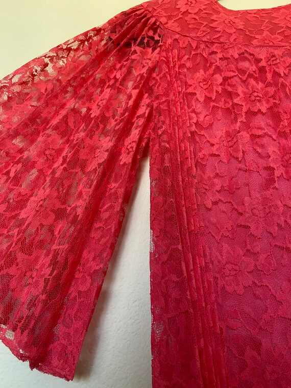 Vintage Lace Hot Pink Party Dress - image 3