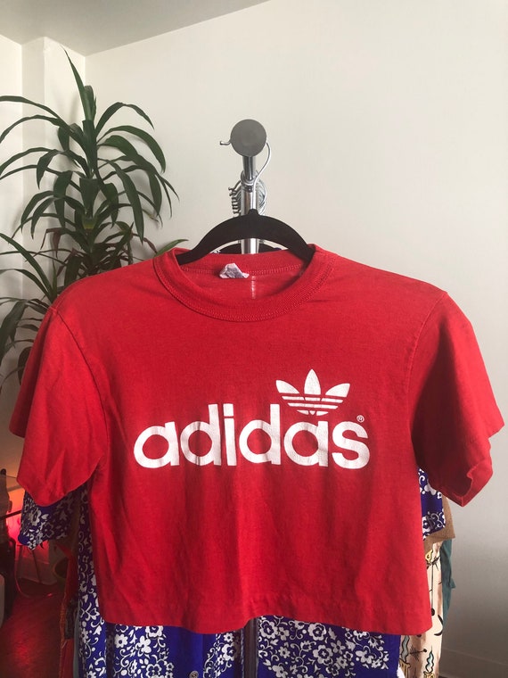 red adidas crop top