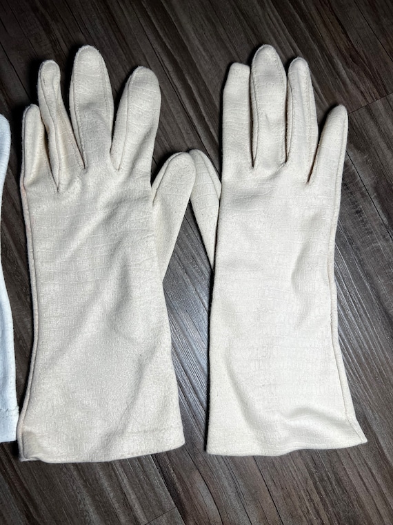 Vintage 2 Pairs of Short White Gloves - image 3