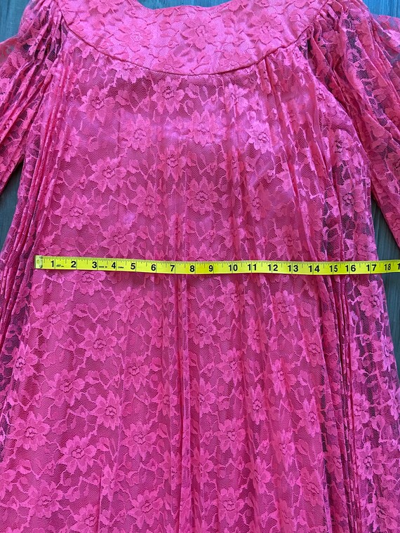 Vintage Lace Hot Pink Party Dress - image 10