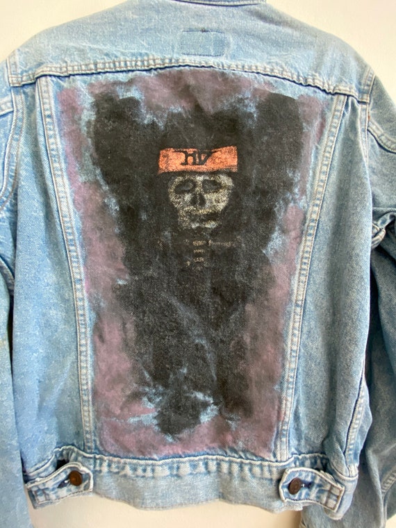 Vintage Levi's 4 Pocket Customized Demon Skull Je… - image 2