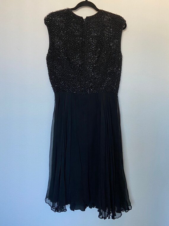 Vintage Little Black Beaded Cocktail Dress - image 6