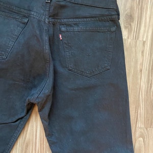 Vintage 501 Dark Black Levi's Denim Jeans image 5