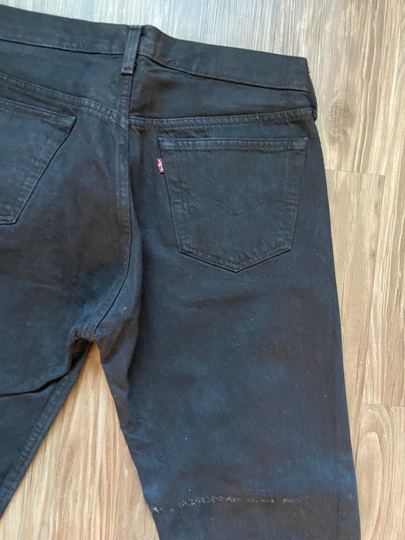 Vintage 501 Dark Black Levi's Denim Jeans image 5