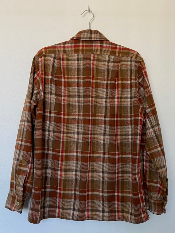 Vintage Pendleton Classic Plaid Button Up Flannel… - image 7