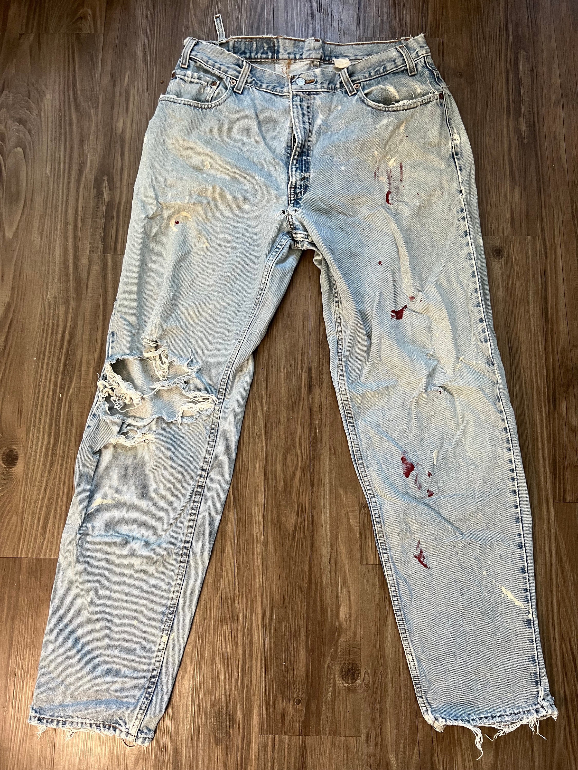 Vintage 560 Levi's Zipper Fly Holy Distressed Denim Jeans - Etsy