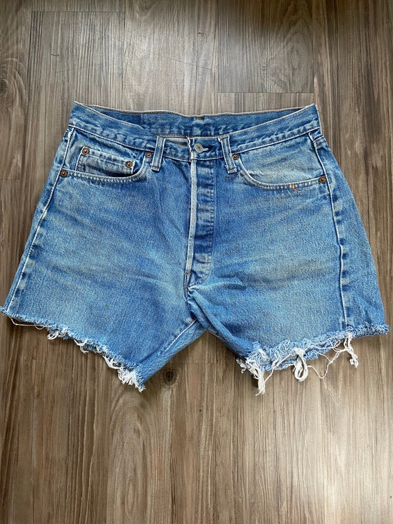 Vintage Levi's 501 Classic Short Blue Jean Cut Off De… - Gem