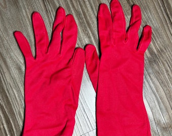 Vintage Short Red Gloves