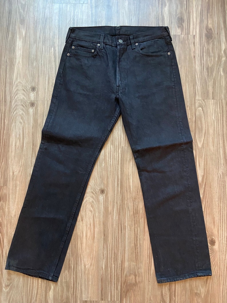 Vintage 501 Dark Black Levi's Denim Jeans image 1