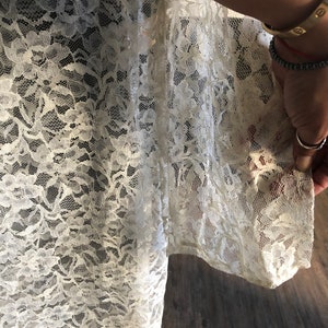 Vintage 1960's-1970's Floral Lace Cover Button Up Dress image 5