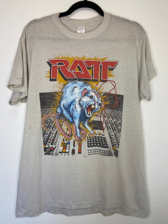 【ギフ_包装】 ヴィンテージ 1984 RATT バンド Ratt 'N' Roll ツアー トップス