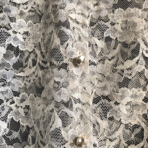 Vintage 1960's-1970's Floral Lace Cover Button Up Dress image 3