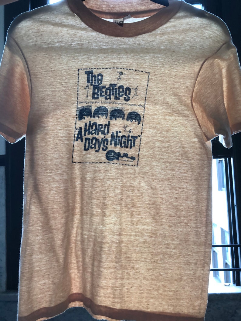 Vintage Single Stitch "Hard Days Night" Beatles Movie T-Shirt ('64) image 8